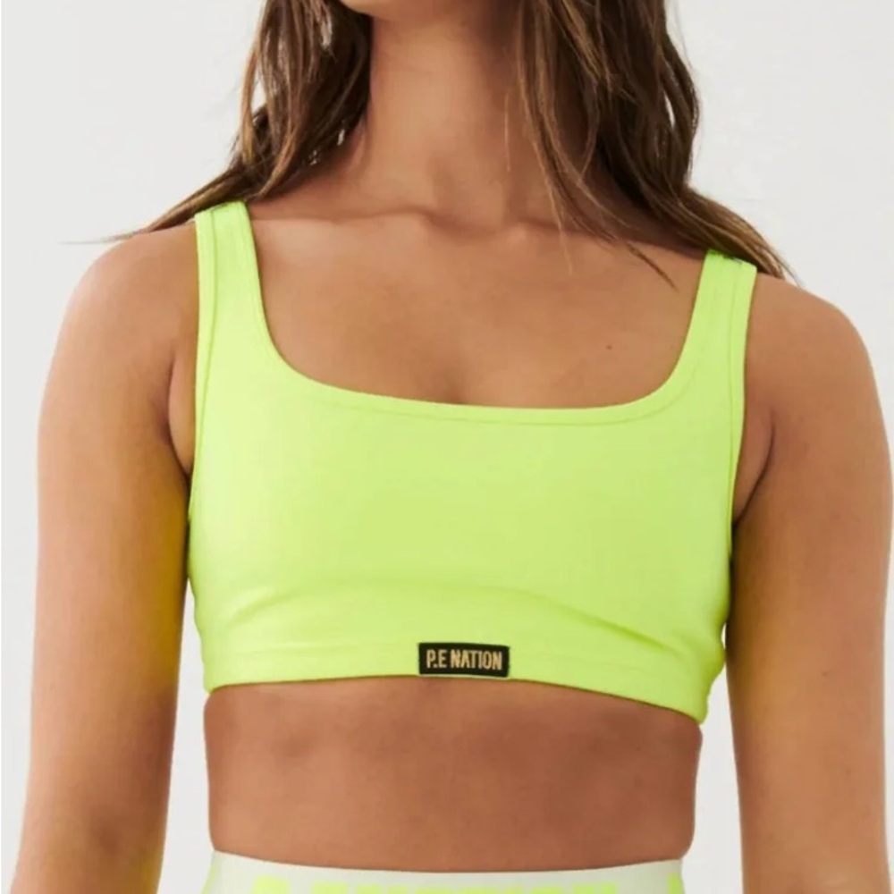 P.e Nation Club House Neon Sports Bra Size S NWOT